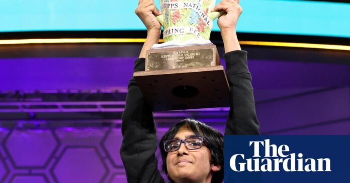 The moment Faizan Zaki,13, wins US National Spelling Bee crown by spelling éclaircissement – video | National Spelling Bee