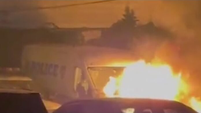At least 11 NYPD cruisers set on fire, undetonated explosive devices found nearby