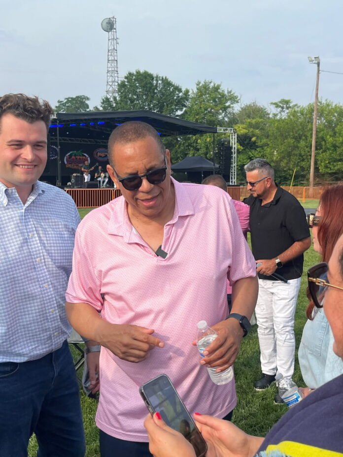 Caldwell Campaigns with Sherrill in Carteret