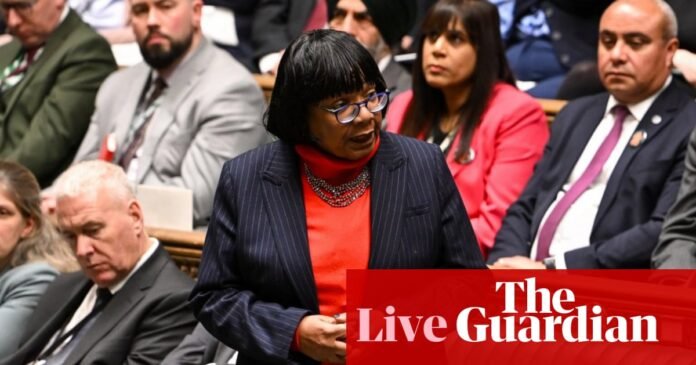 Diane Abbott’s Labour suspension must be resolved ‘as swiftly as possible’, says minister – UK politics live | Politics